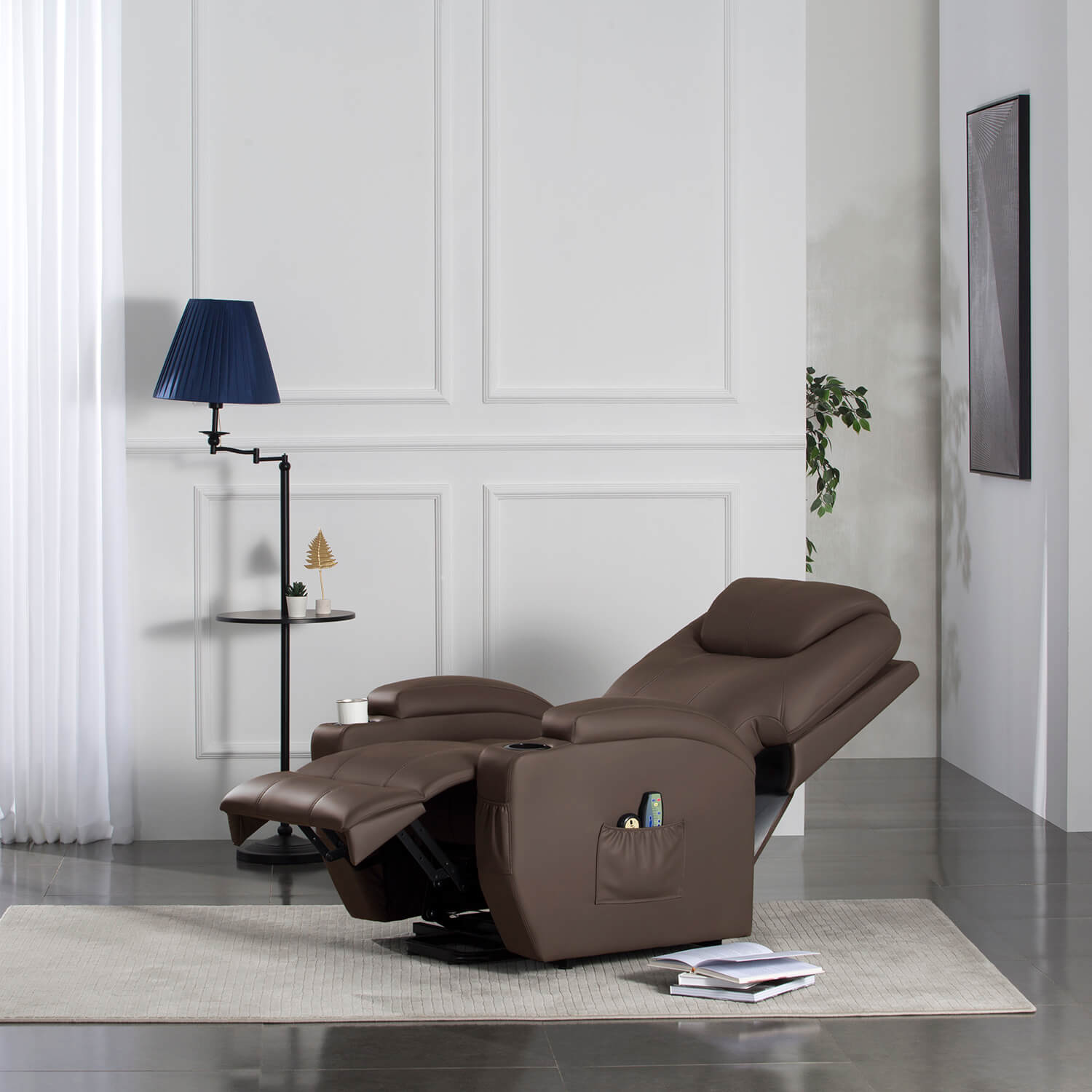 homall-recliner-chair-aufstehsessel-braun-kunstleder-massage image 6