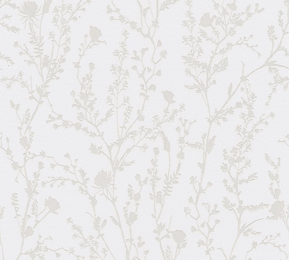 a-s-cr-ation-395462-vliestapete-floral-hellgrau-wei image 2