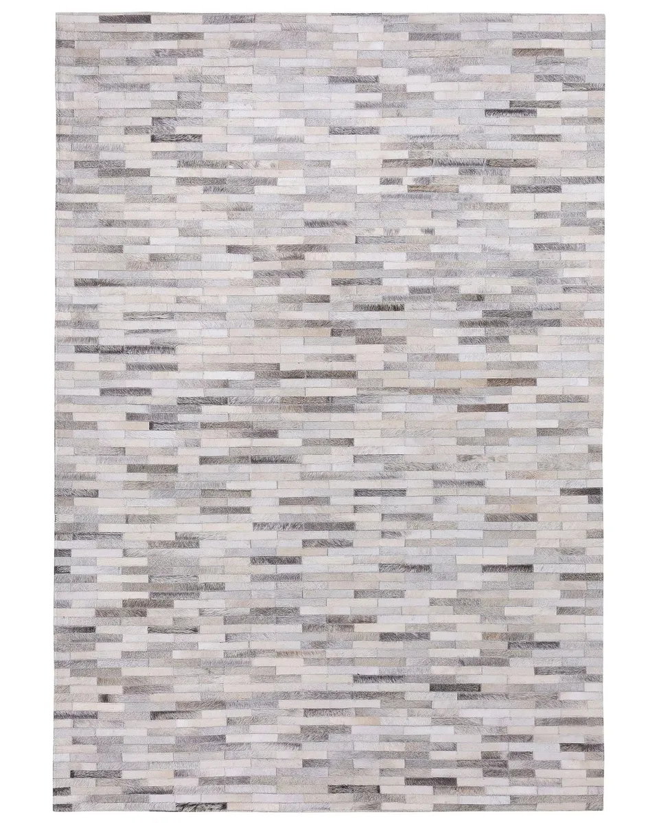 beliani-ahilli-teppich-grau-rinderfell-140x200-streifen image 1