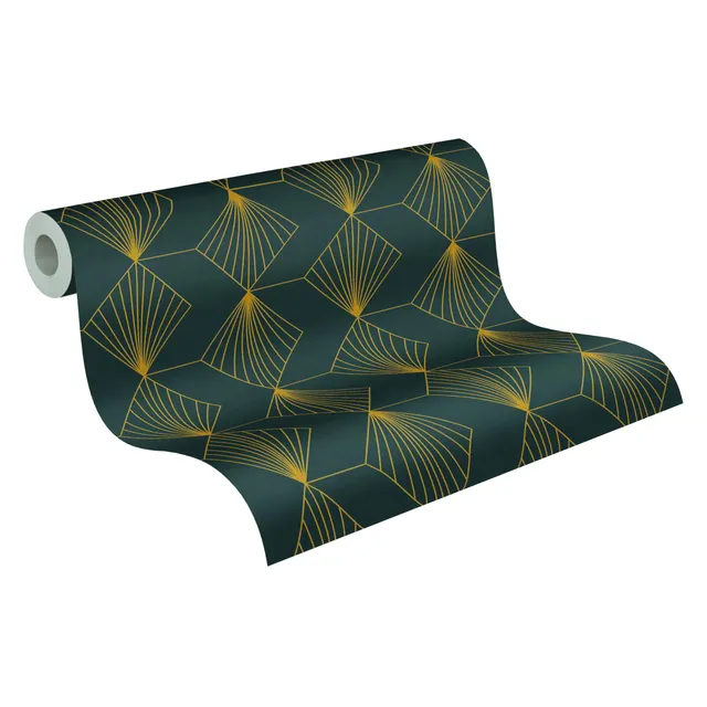 a-s-cr-ation-french-affair-361562-vliestapete-schwarz-gold-geometrisch image 1