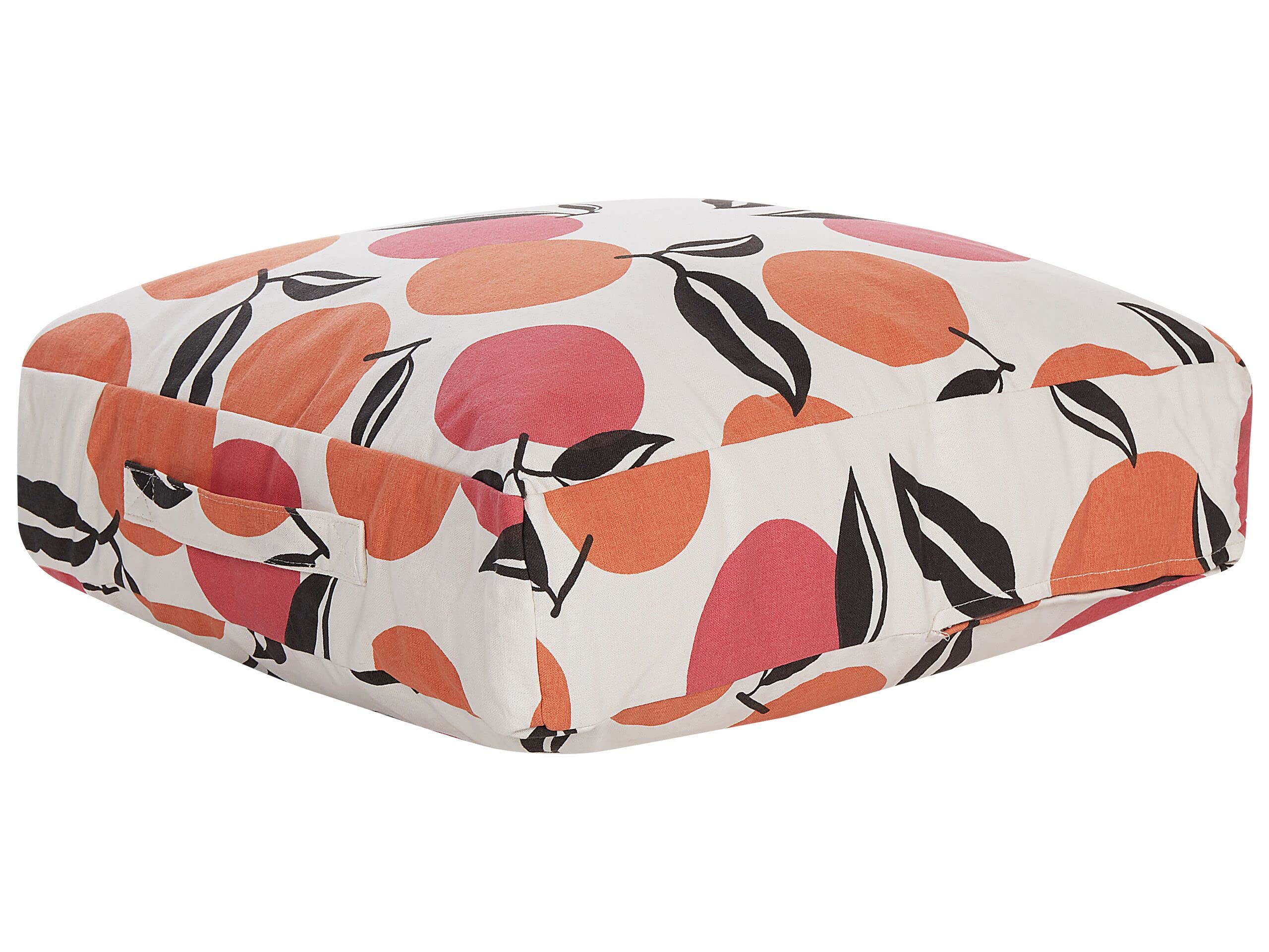 beliani-mellal-pouf-50x50cm-bunt-obst-motiv-baumwolle image 1