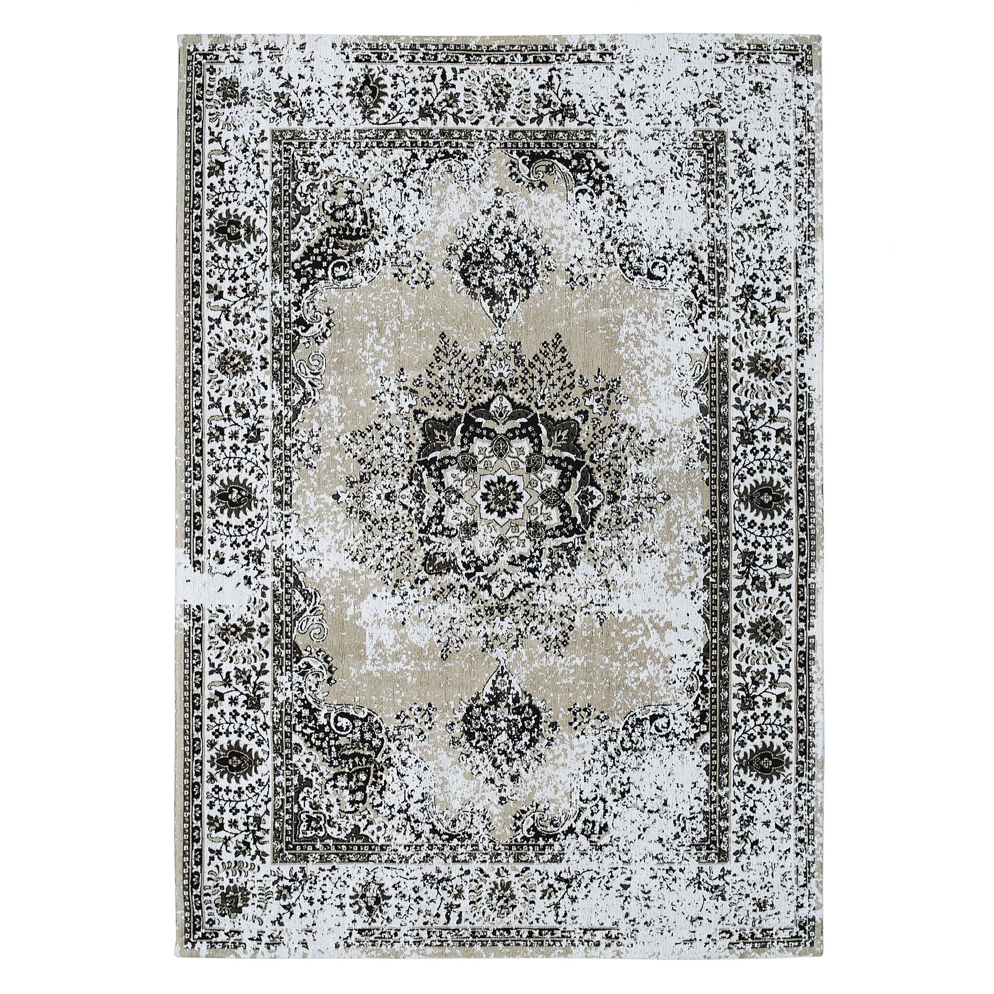 beliani-almus-teppich-140x200-taupe-chenille-baumwolle-vintage image 1