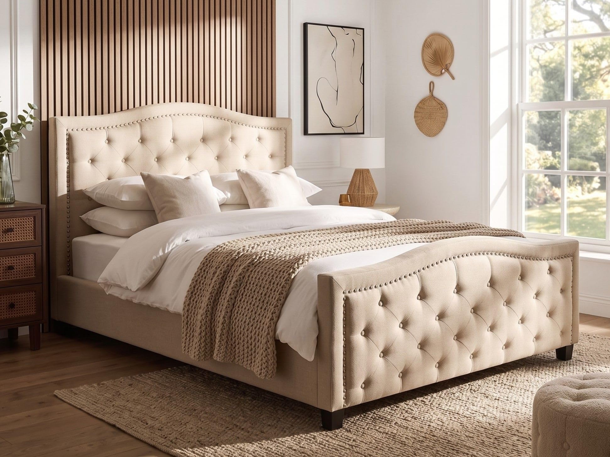 beliani-aurel-doppelbett-beige-160x200-leinenoptik image 2