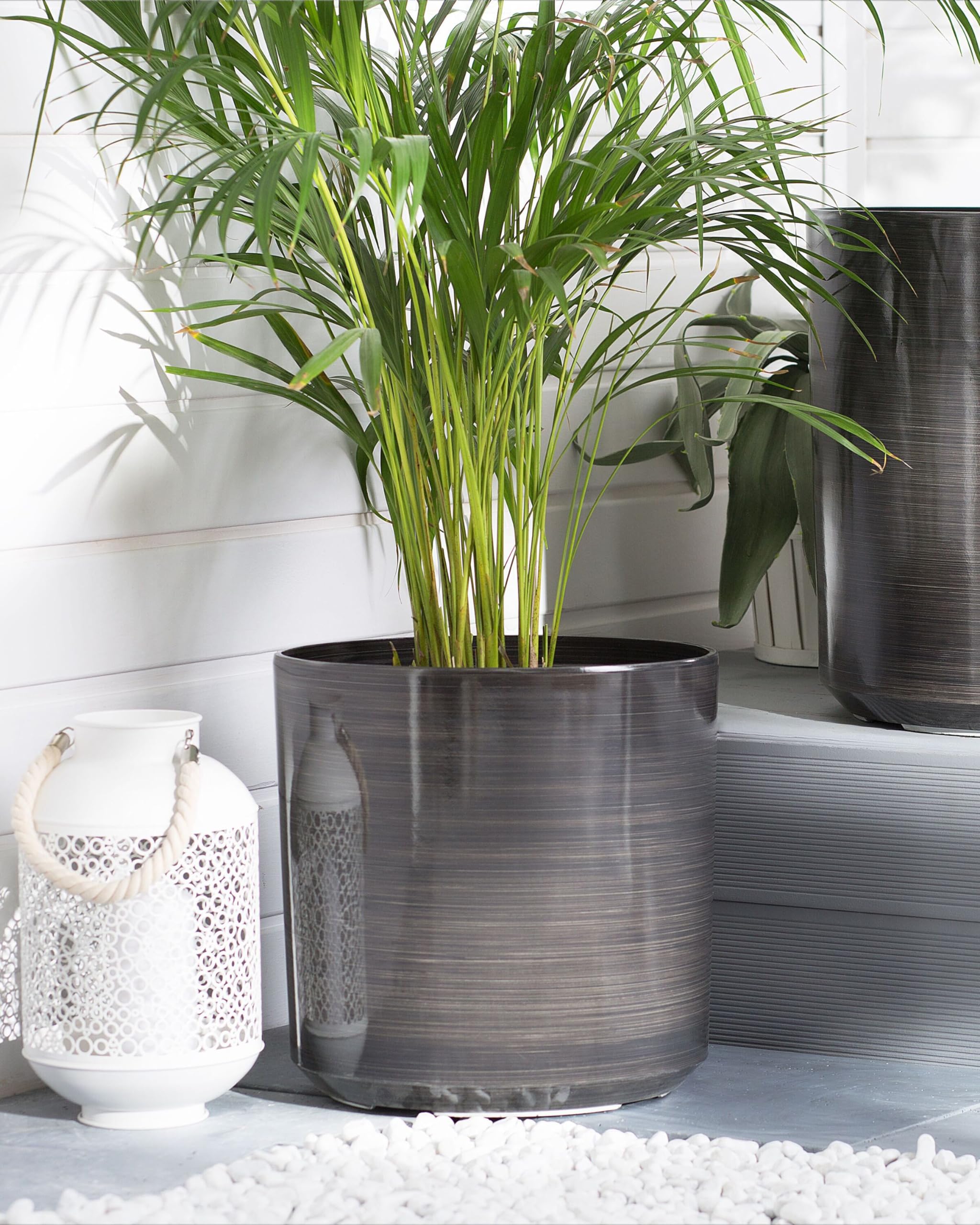 beliani-vagia-blumentopf-35x35x35-cm-grau-rund-28l image 2