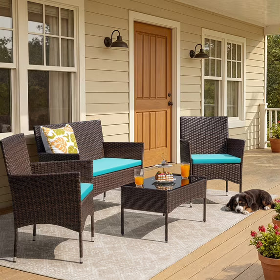 homall-patio-furniture-4-tlg-rattan-lounge-set-braun-beige image 4