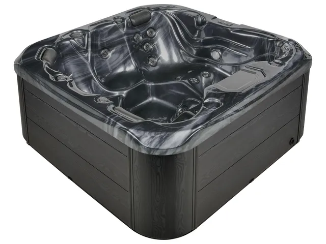beliani-lastarria-outdoor-whirlpool-200x200-cm-grau-mit-led image 1