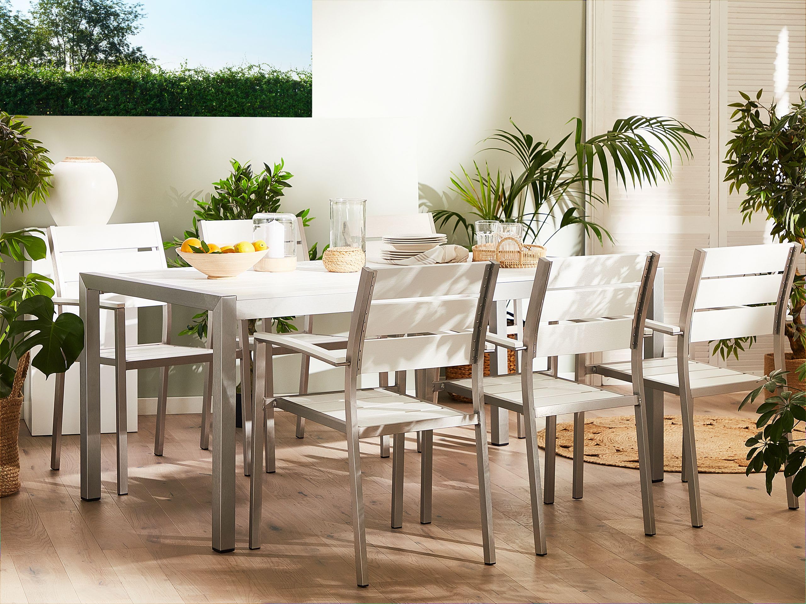 beliani-vernio-gartenset-wei-tisch-6-st-hle image 2