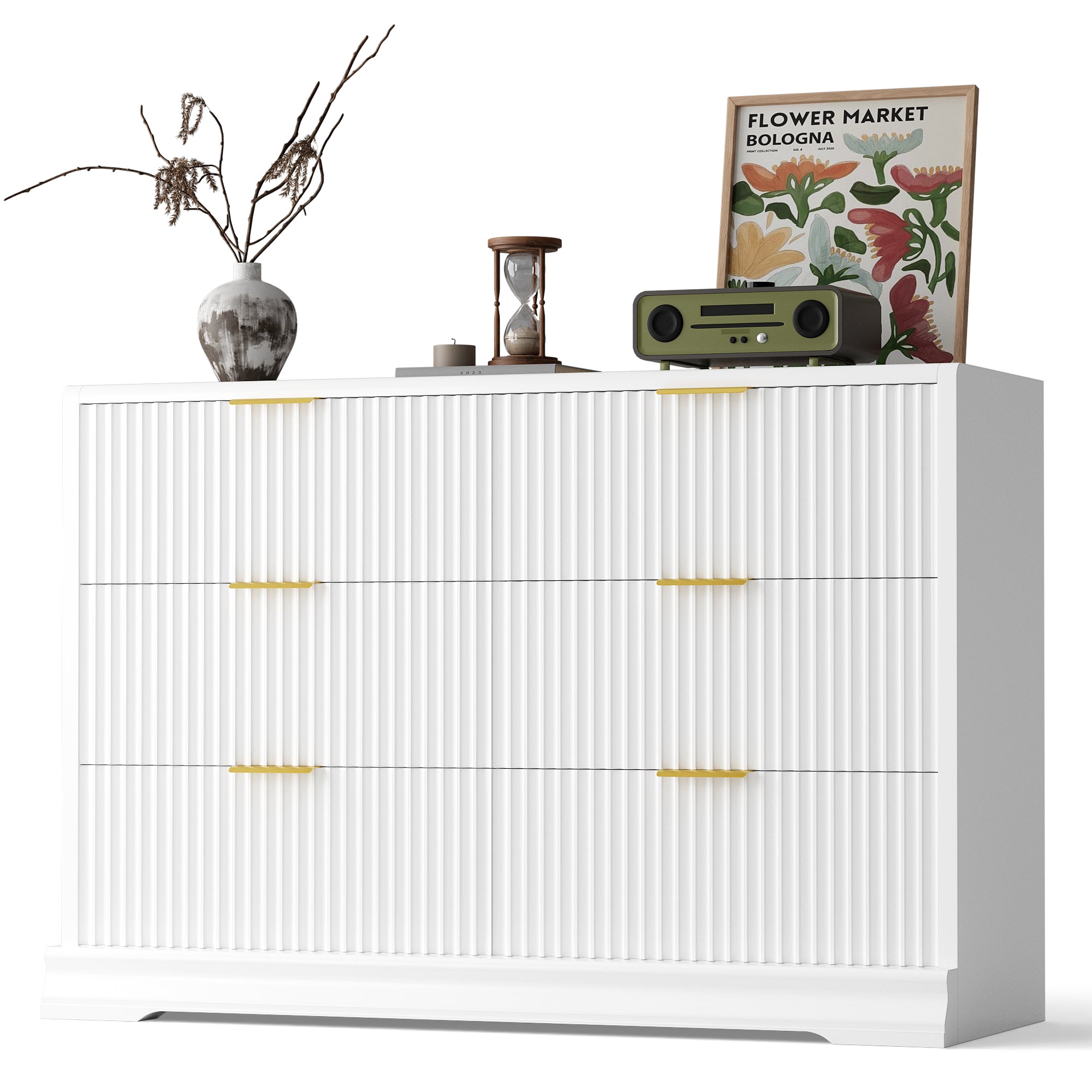 homall-bedroom-kommode-wei-6-schubladen-riffelfront-122cm image 4
