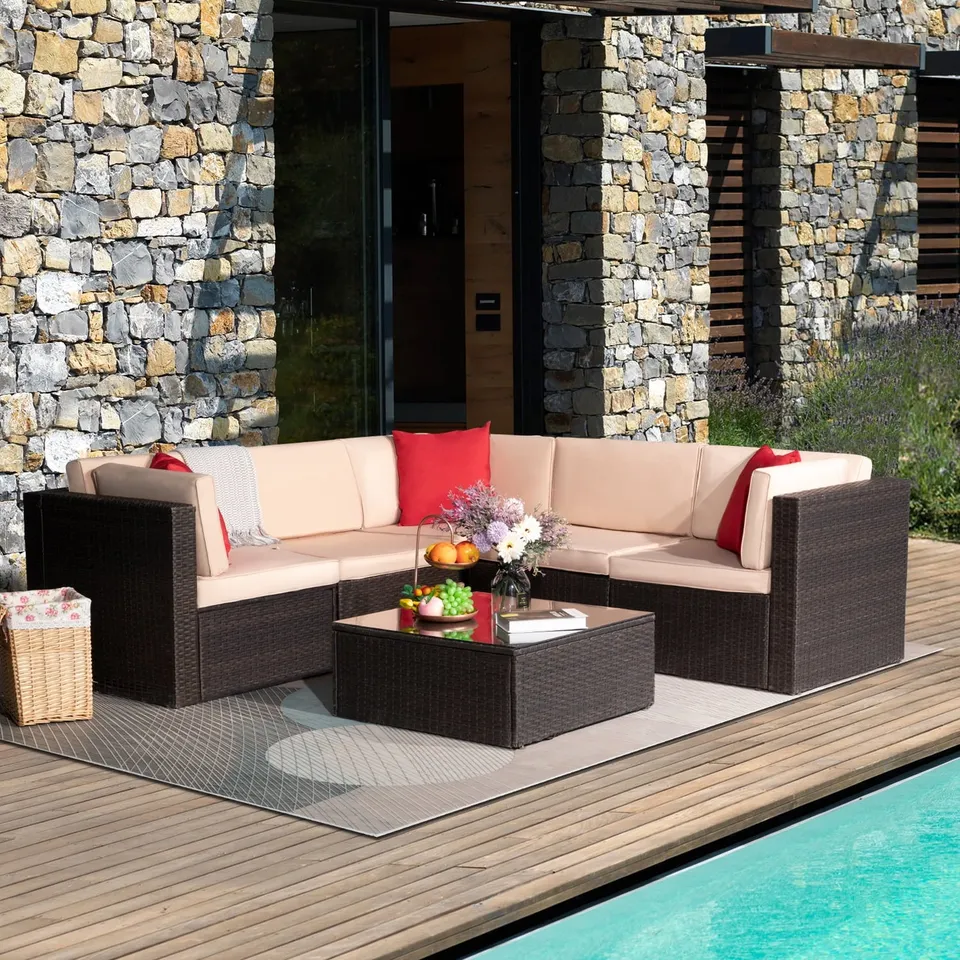 homall-patio-furniture-rattan-lounge-beige-6-teilig-mit-tisch image 1
