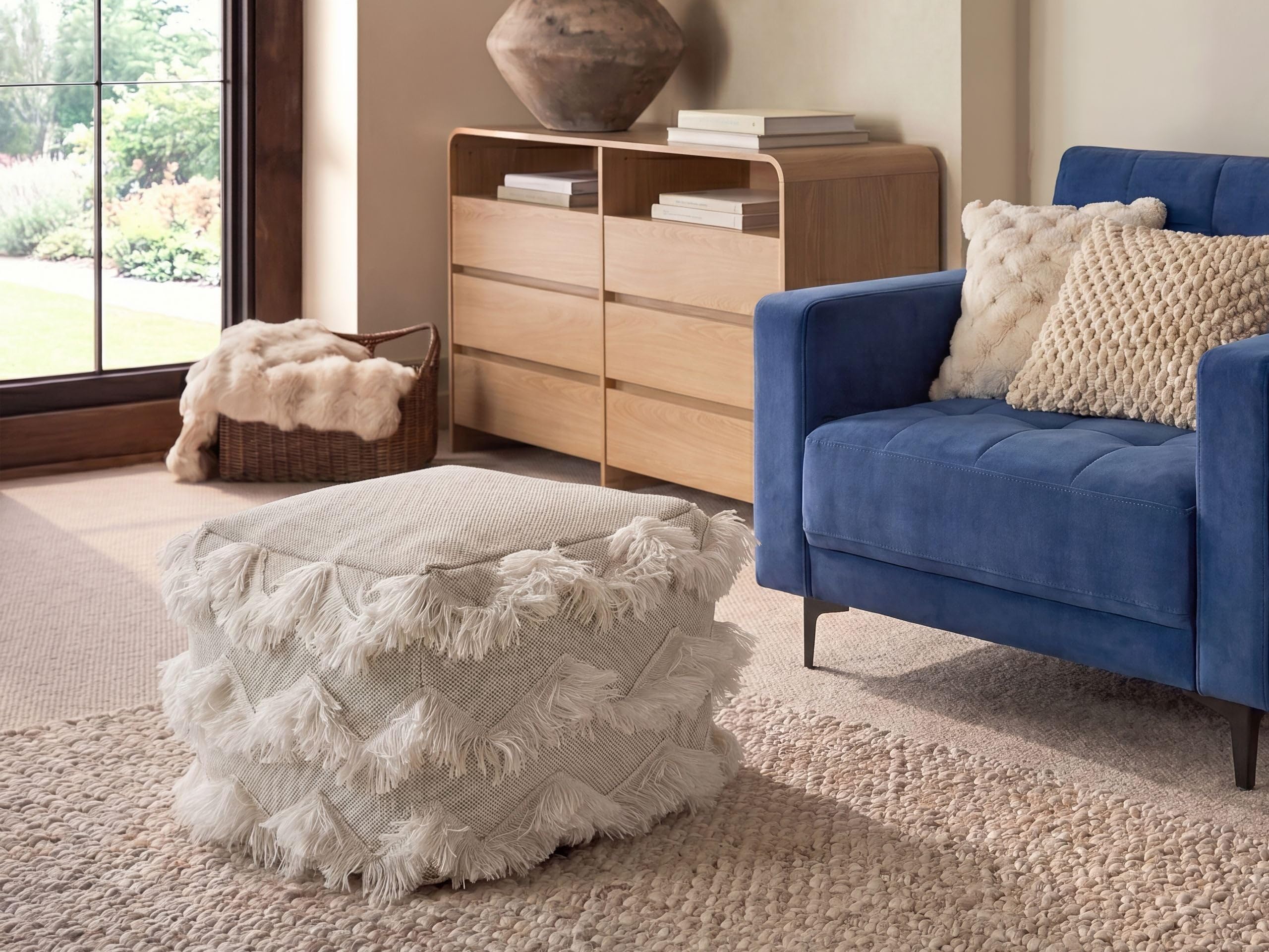 beliani-nashik-pouf-beige-gold-eckig-boho-45-cm image 2