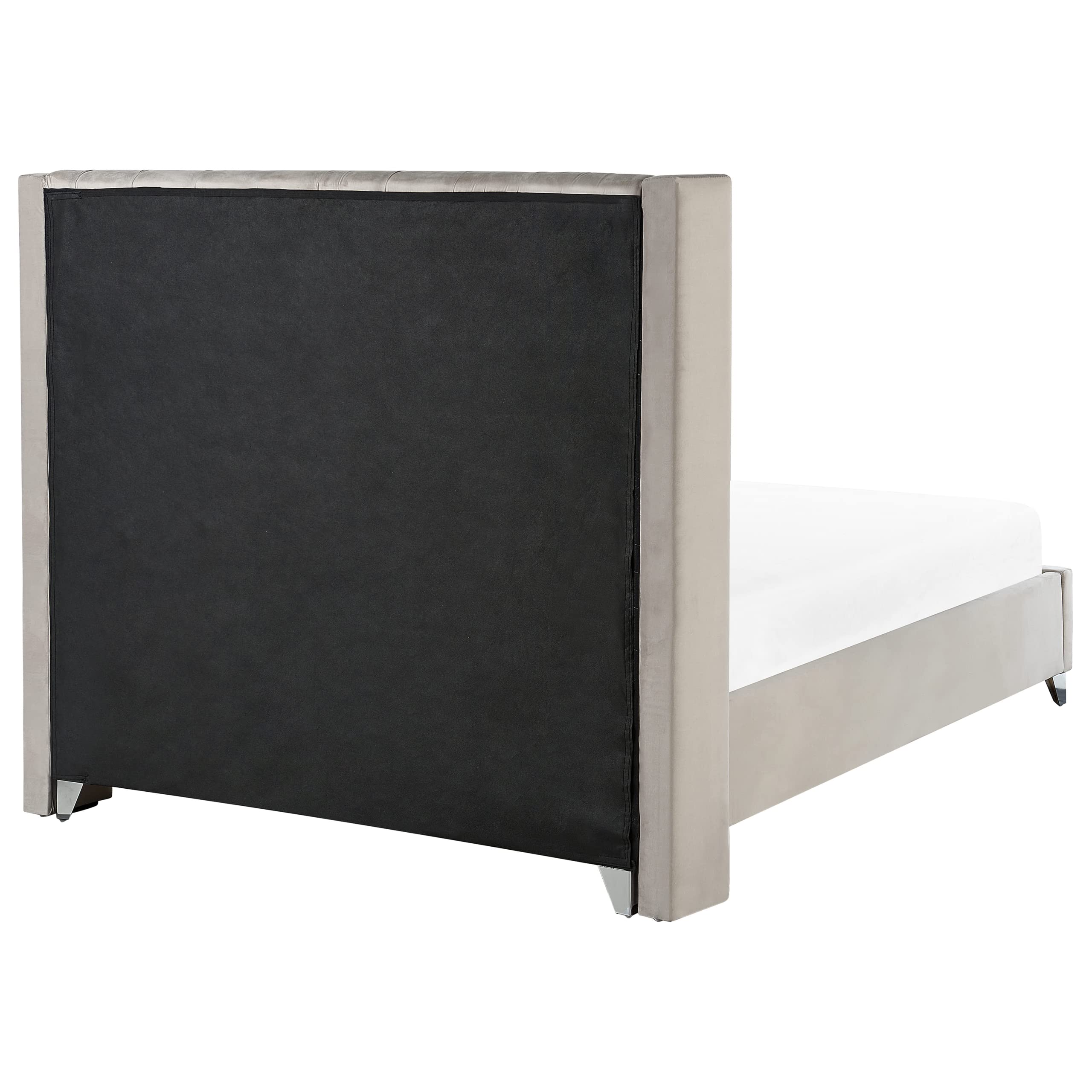 beliani-lubbon-polsterbett-160x200-hellgrau-velours image 4