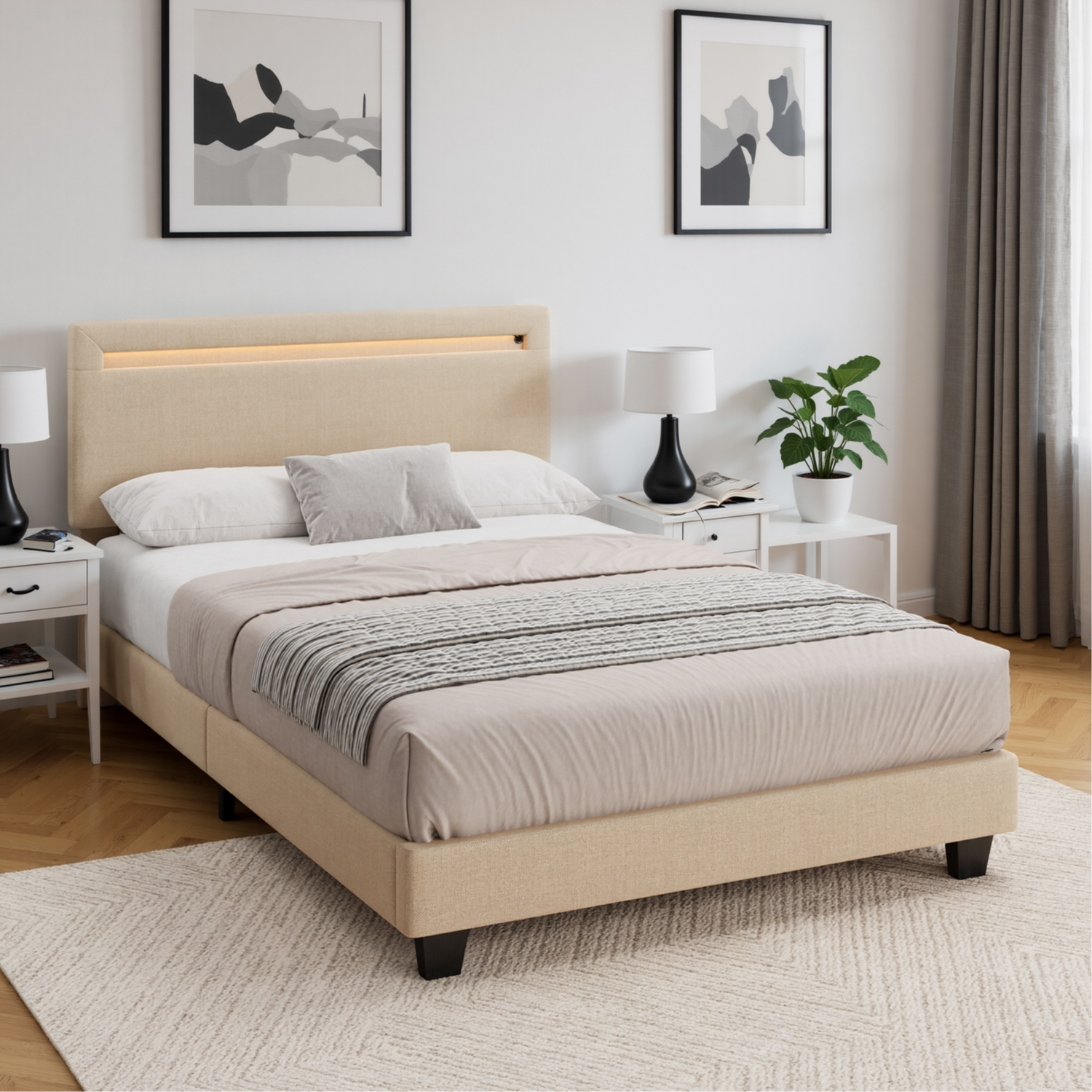 bealife-bf27-einzelbett-120x200-beige-led-polsterbett image 3