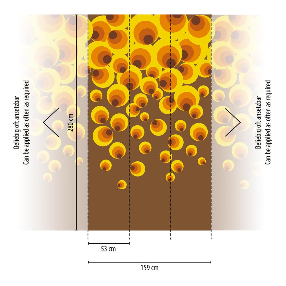 livingwalls-retro-fototapete-kreise-gelb-orange-2-8x1-59m image 2