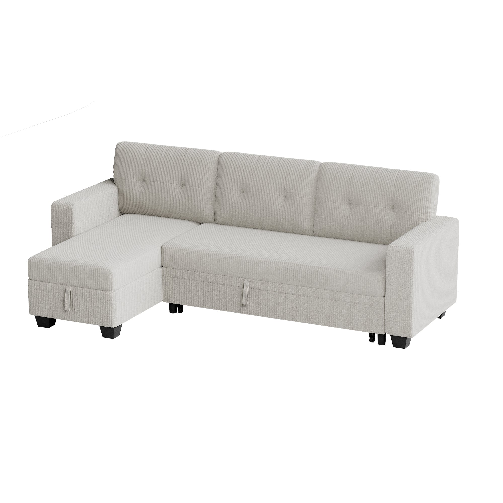 homall-sofa-schlafsofa-3-sitzer-cord-grau-mit-stauraum image 8