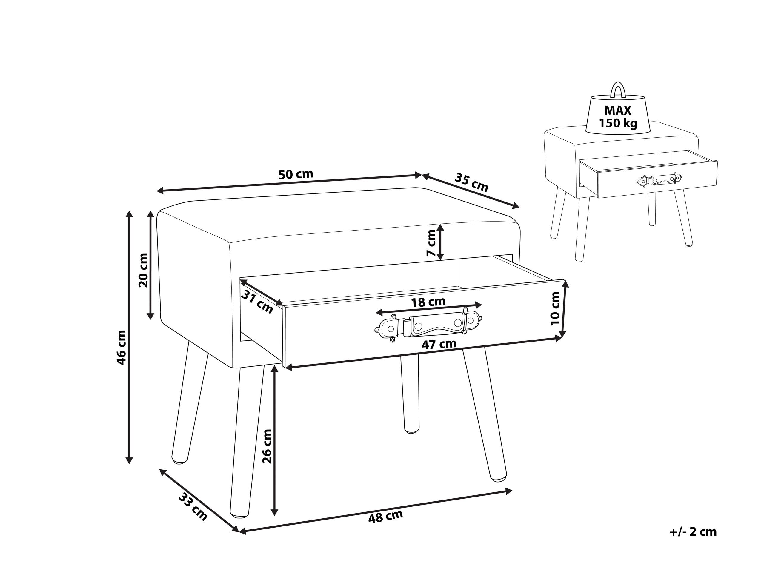beliani-eurostar-nachttisch-koffer-optik-braun-kunstleder-1-schublade image 3