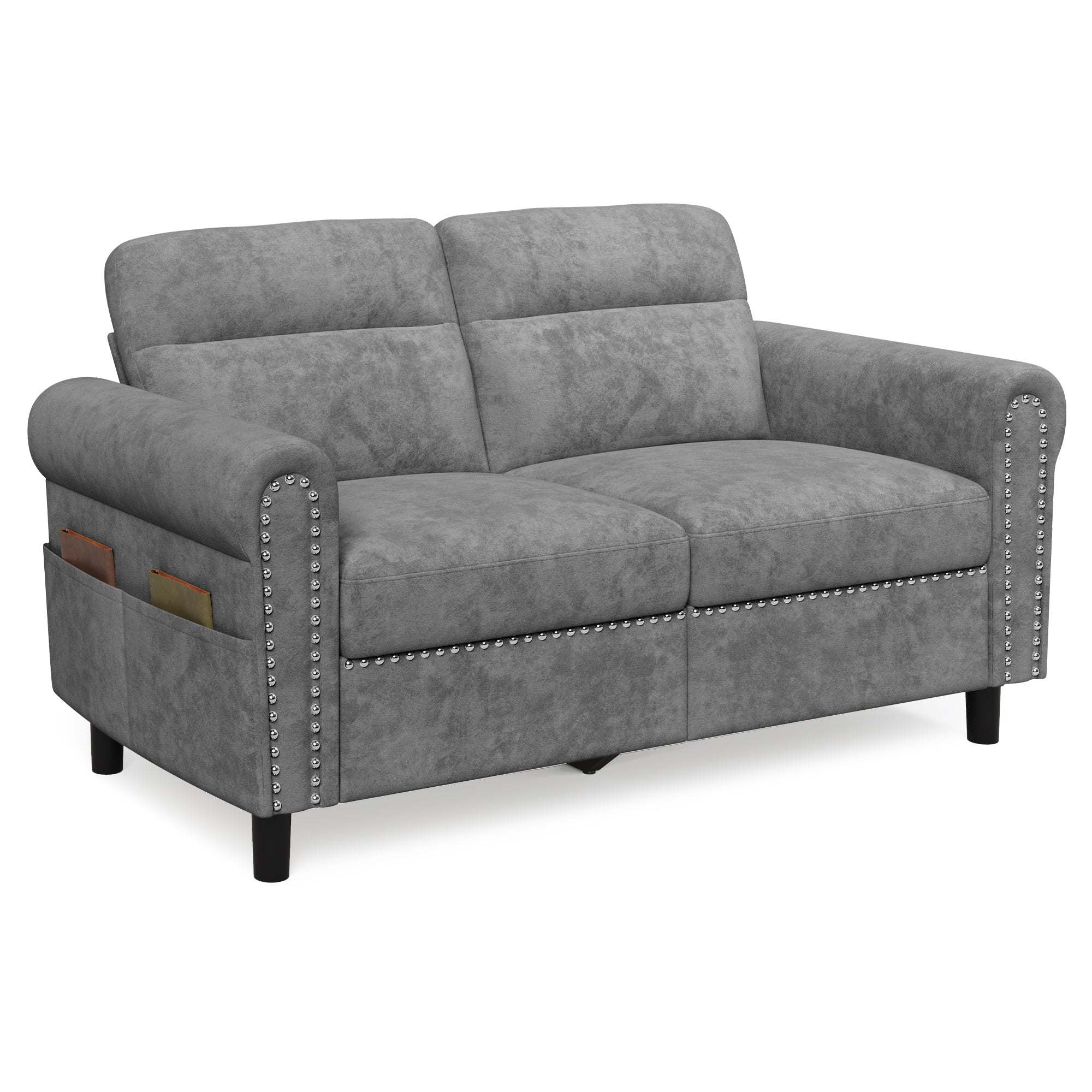 bealife-ar72-2-sitzer-sofa-dunkelgrau-mit-stauraum-seitentasche image 1