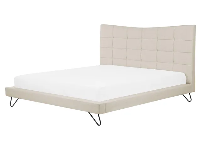 beliani-lannion-polsterbett-160x200-beige-leinenoptik-mit-lattenrost image 1