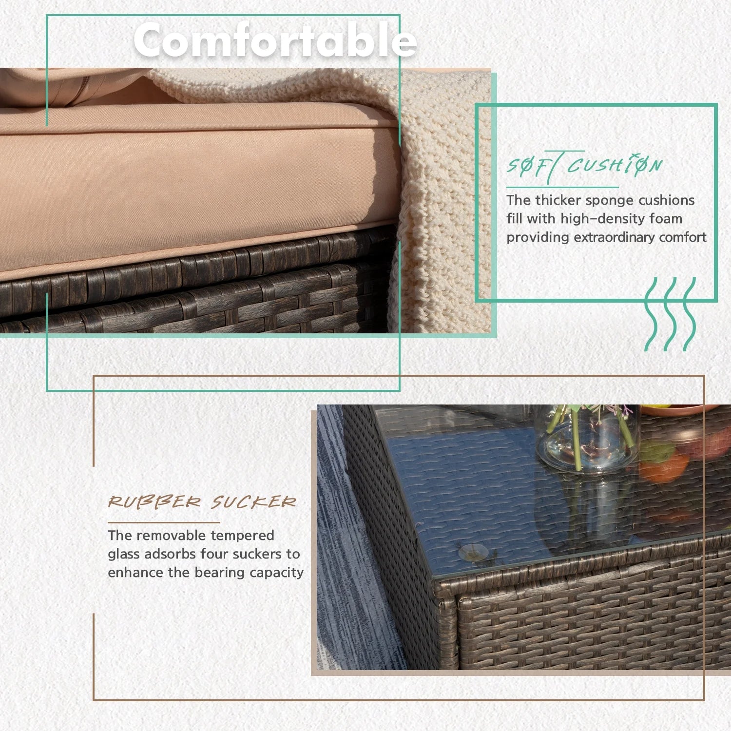 homall-rattan-lounge-gartenm-bel-set-6-teilig-gr-n image 6