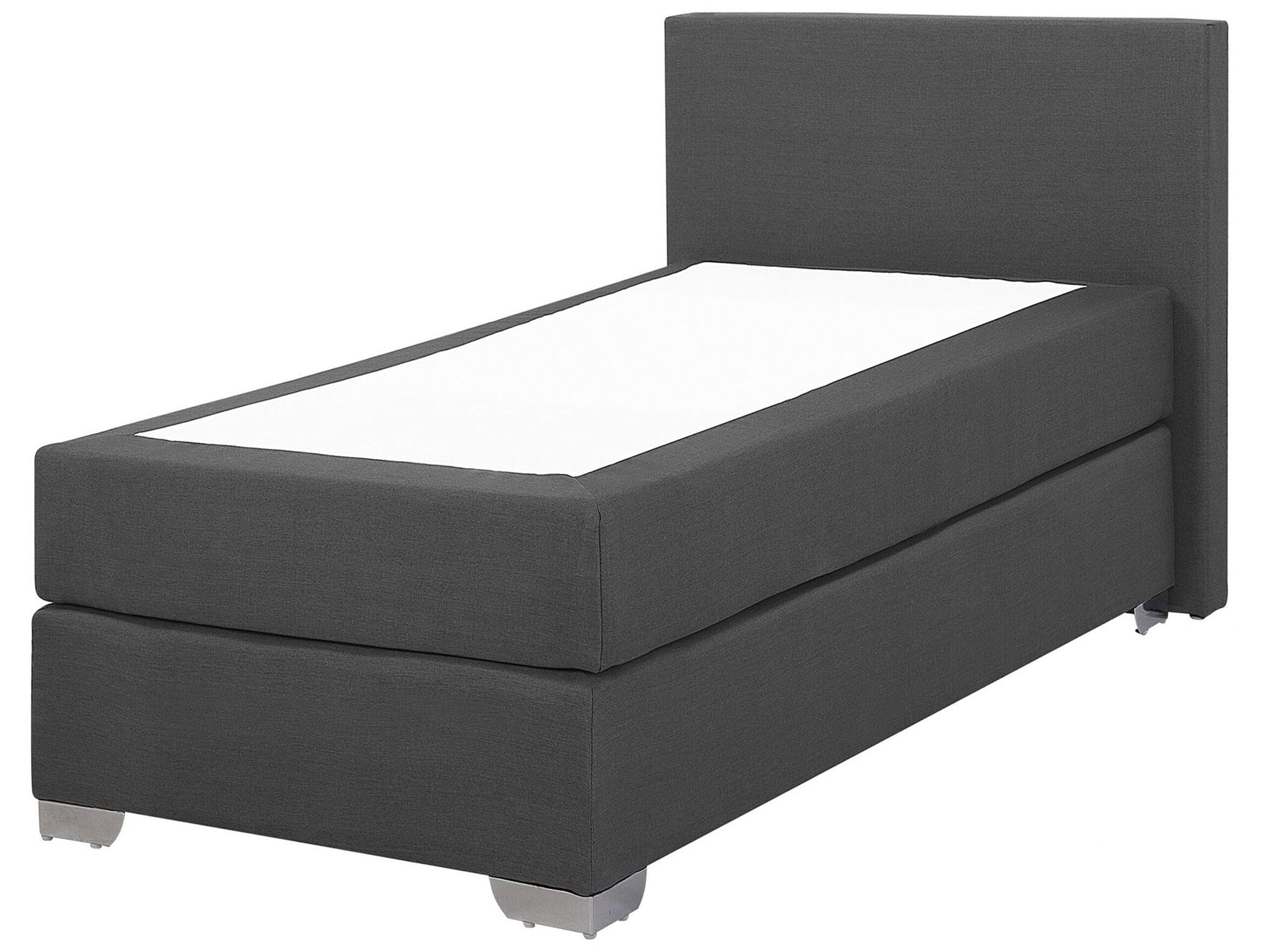 beliani-boxspringbett-90x200-dunkelgrau-leinenoptik image 1