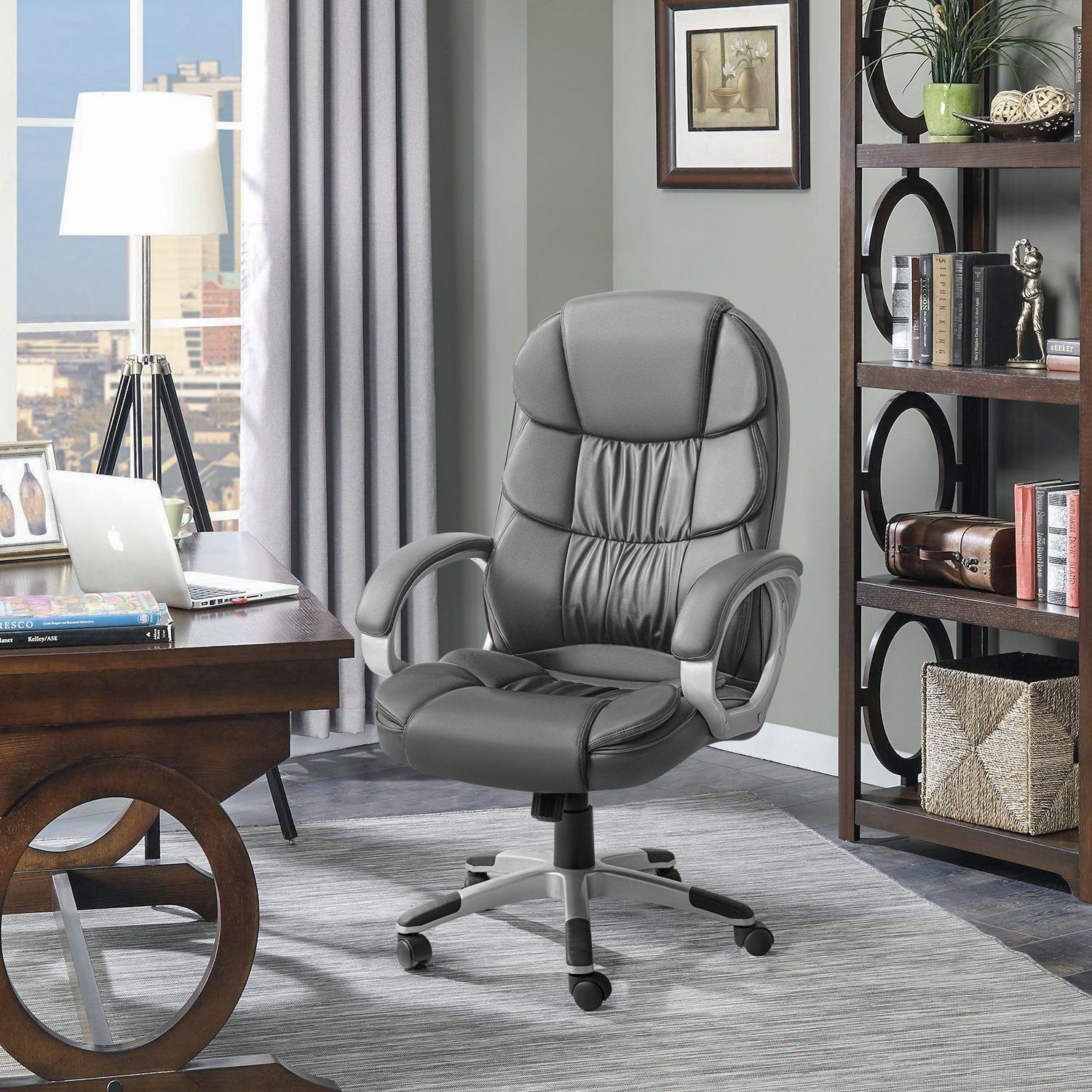 homall-office-leather-chair-b-rostuhl-braun-leder-hochlehner image 8