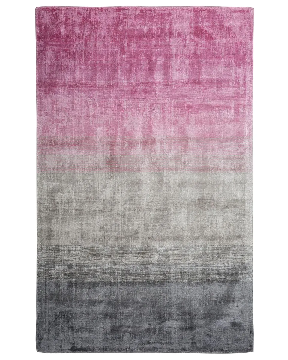 beliani-ercis-teppich-viskose-grau-rosa-140x200-cm image 1