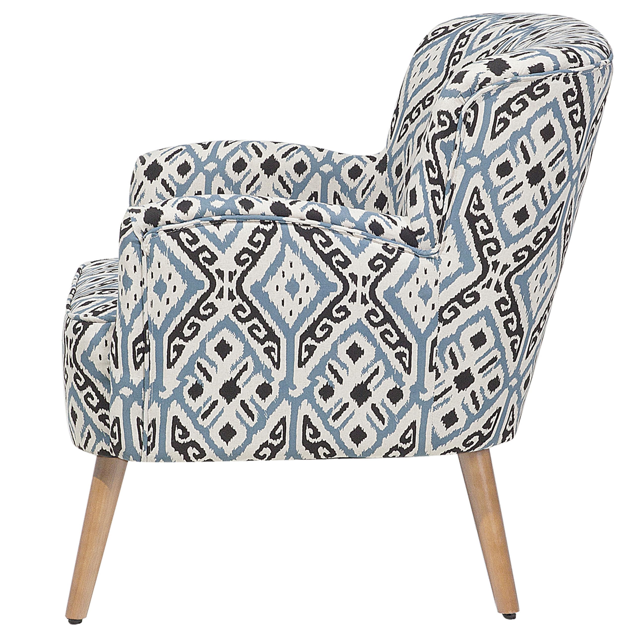 beliani-tumba-sessel-mit-hocker-blau-orientalisch image 6