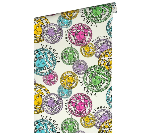 a-s-cr-ation-versace-wallpaper-386101-vliestapete-wei-medusa image 1