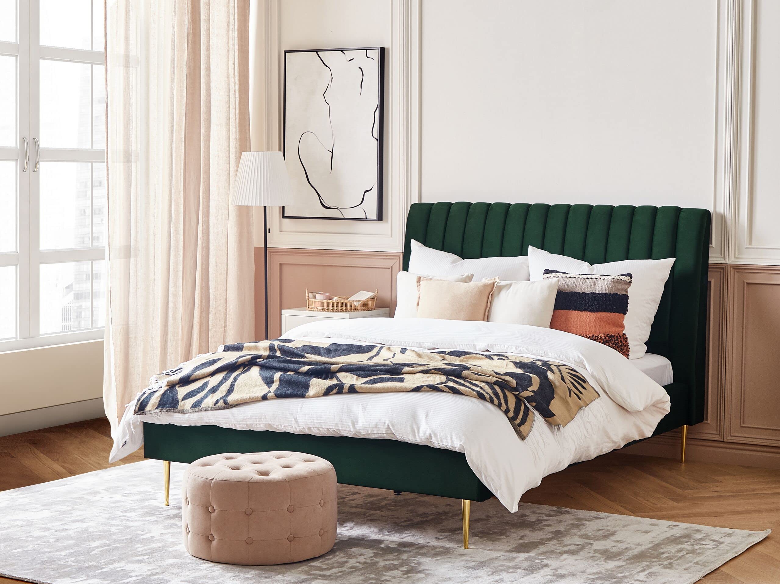 beliani-marville-doppelbett-samt-smaragdgr-n-140x200-cm image 2