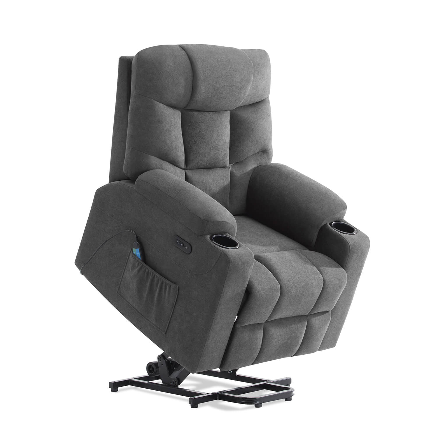 homall-recliner-chair-fernsehsessel-grau-stoff-mit-massage-heizung image 1