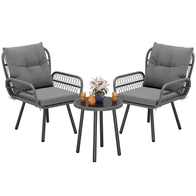 bealife-wr213-gartenm-bel-set-3-teilig-grau-metall-wetterfest image 1