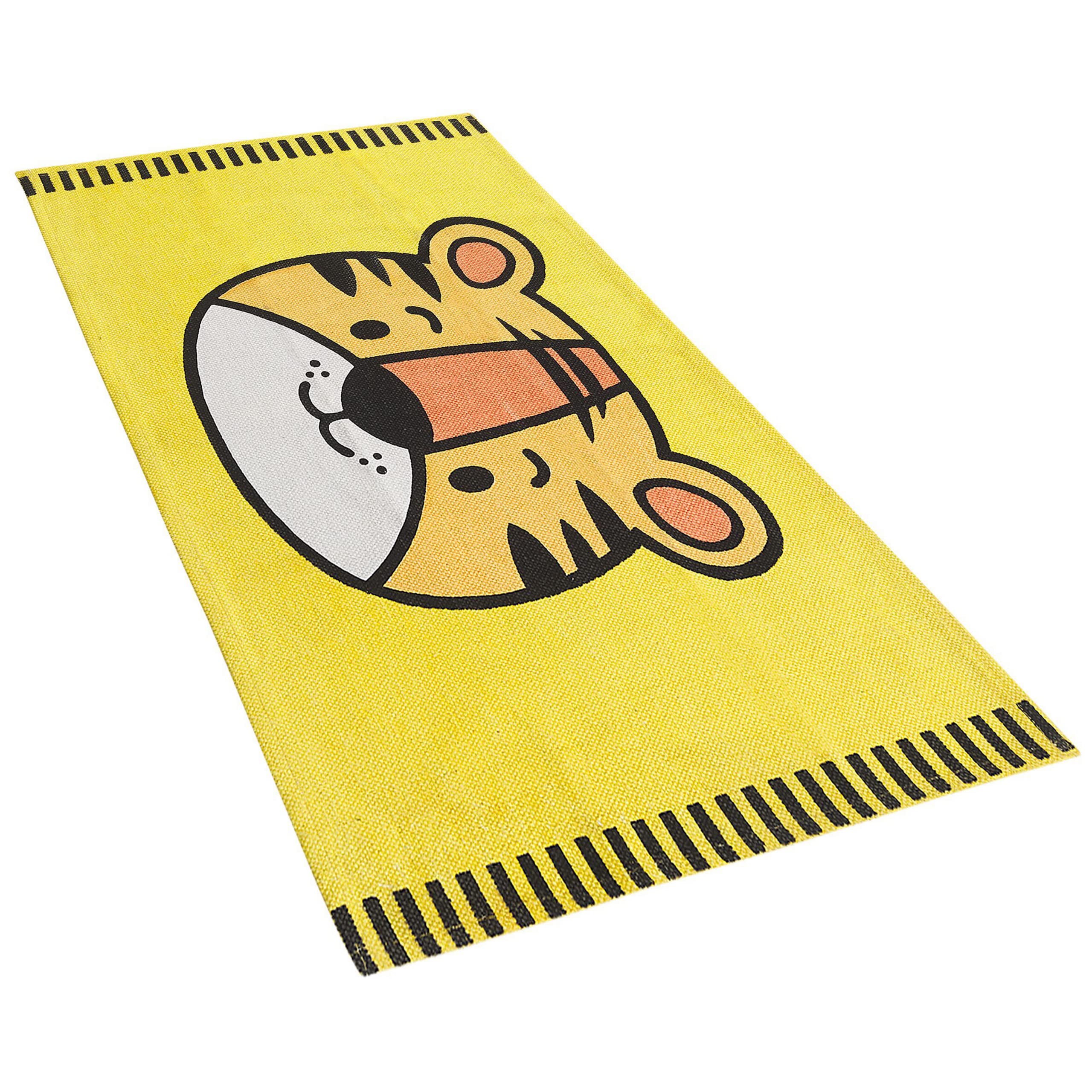 beliani-ranchi-kinderteppich-gelb-tigermotiv-60x90-cm image 4