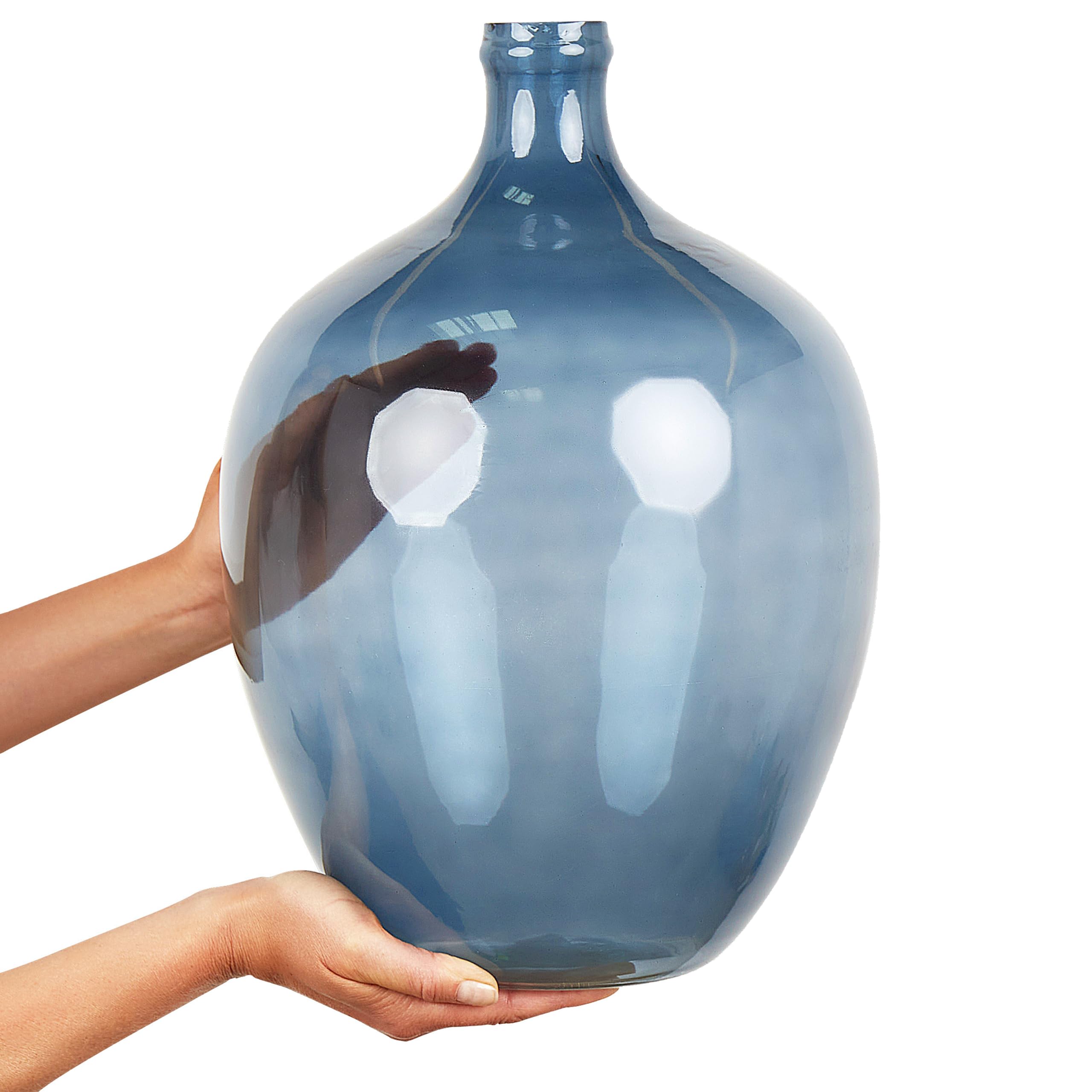 beliani-roti-blumenvase-glas-blau-39-cm-handgefertigt image 4
