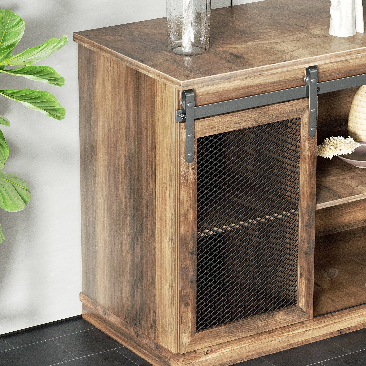 homall-farmhouse-tv-stand-lowboard-braun-f-r-65-zoll image 5
