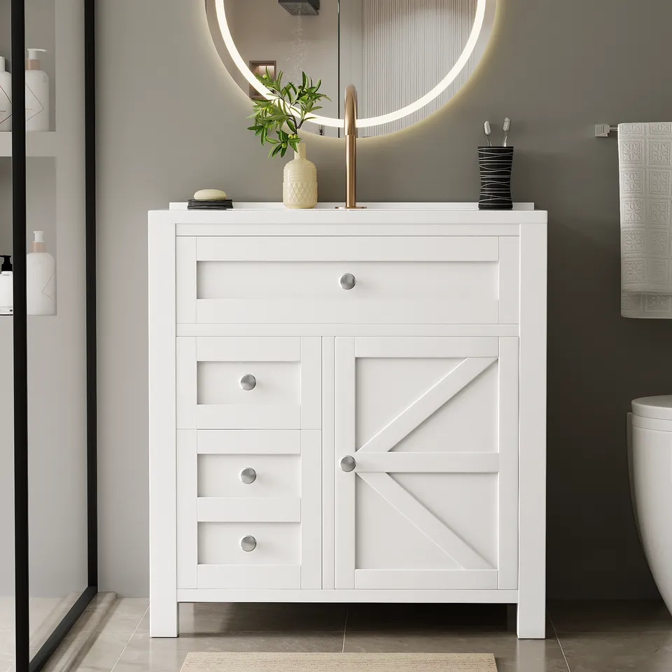 homall-bedroom-waschtisch-wei-76-cm-mit-becken-schubladen image 1