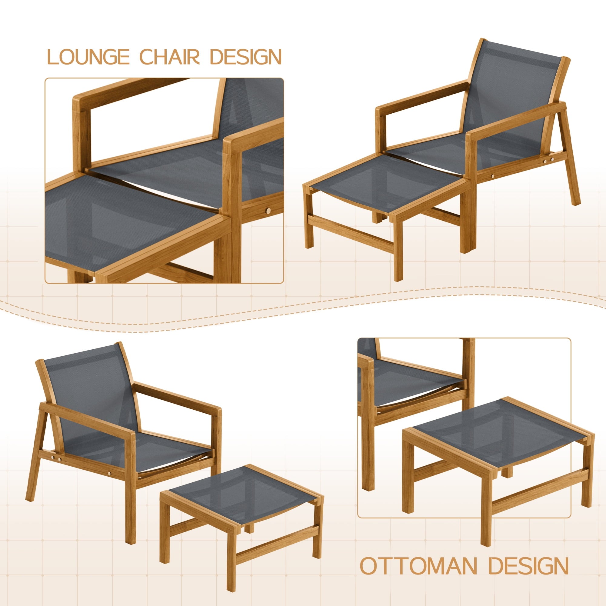 homall-patio-set-4-tlg-akazie-textilene-mit-hocker image 6