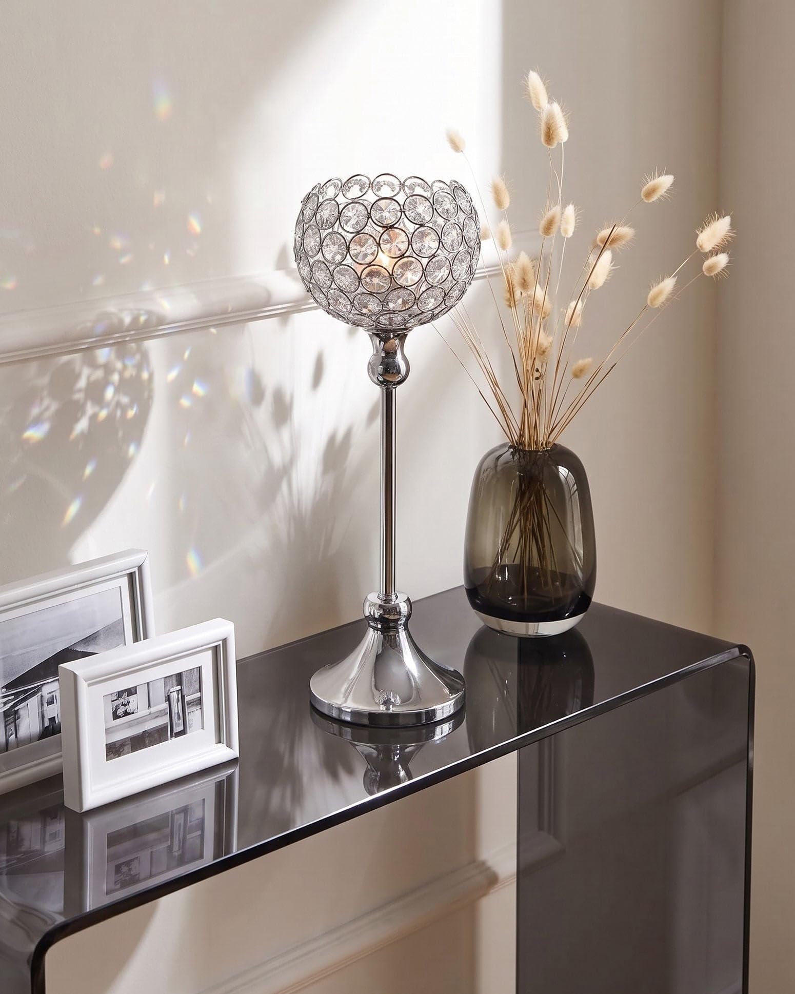 beliani-esternay-kerzenst-nder-kristall-27-cm-silber image 2