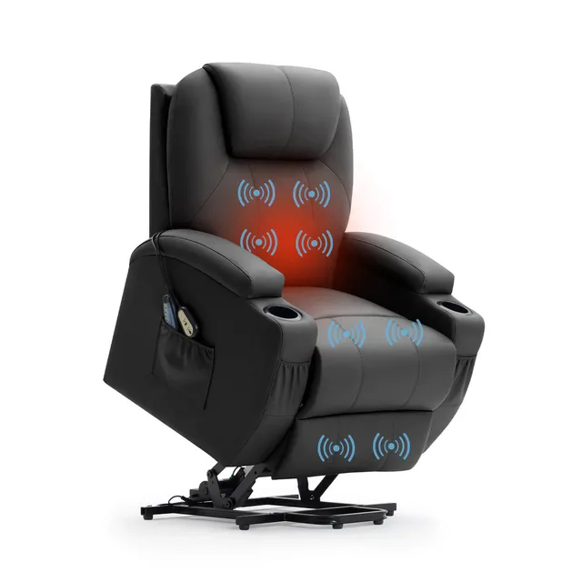 homall-recliner-aufstehsessel-kunstleder-schwarz-massage-heizung image 1