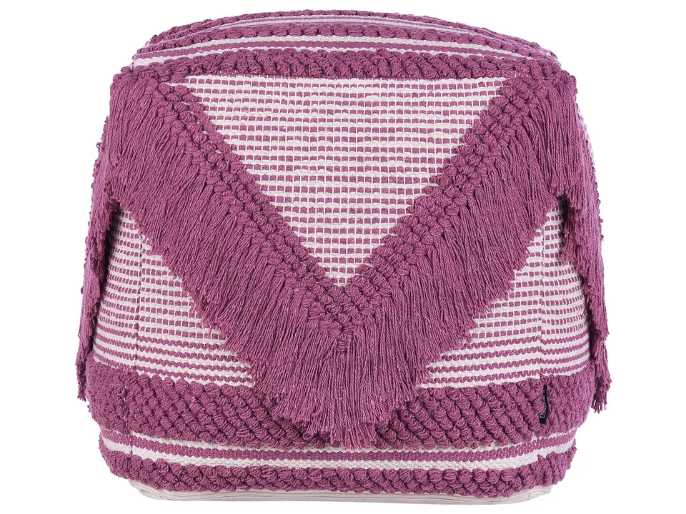 beliani-kochi-pouf-sitzhocker-rosa-zartrosa-40x40-cm image 1