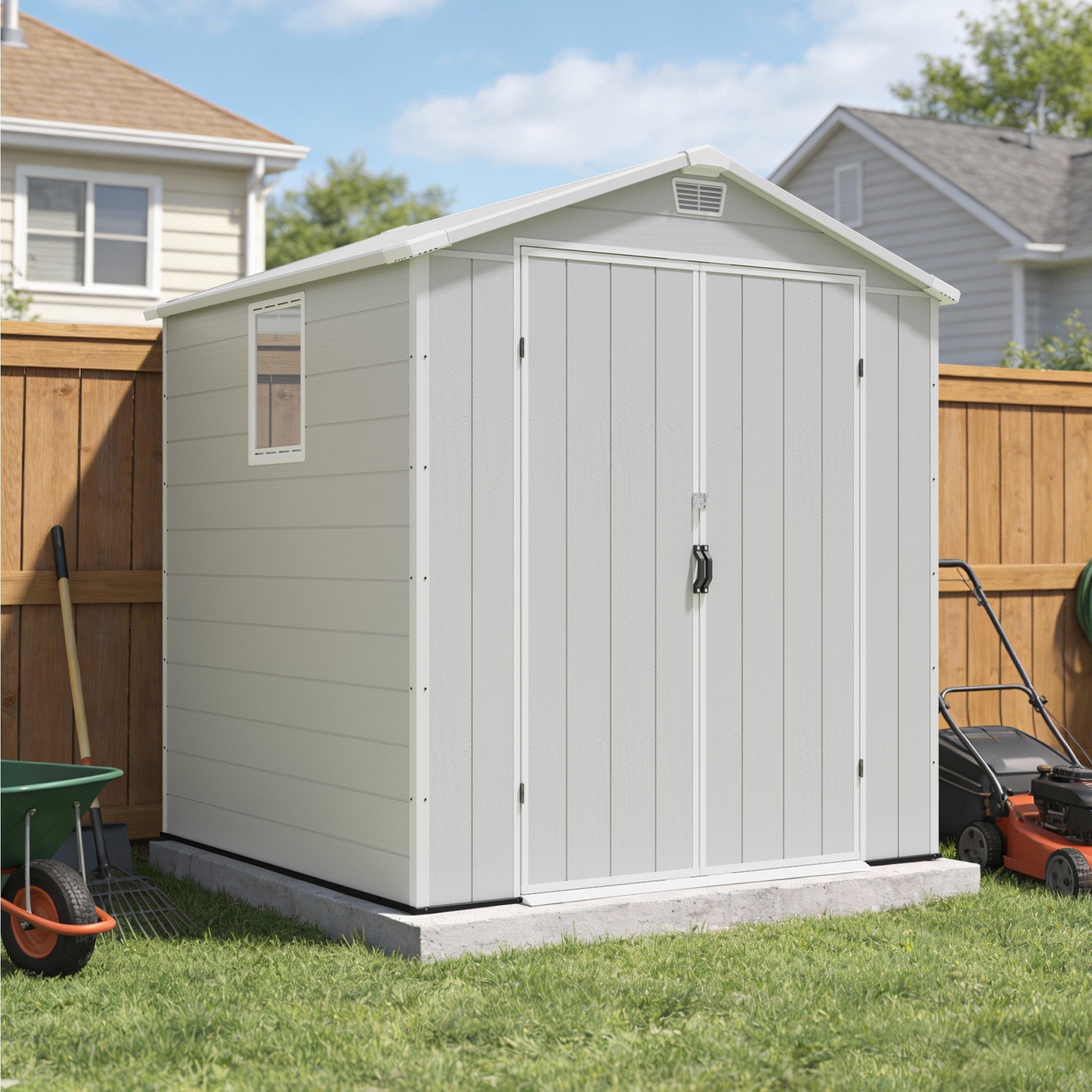 homall-metal-shed-ger-tehaus-kunststoff-grau-6x6 image 3
