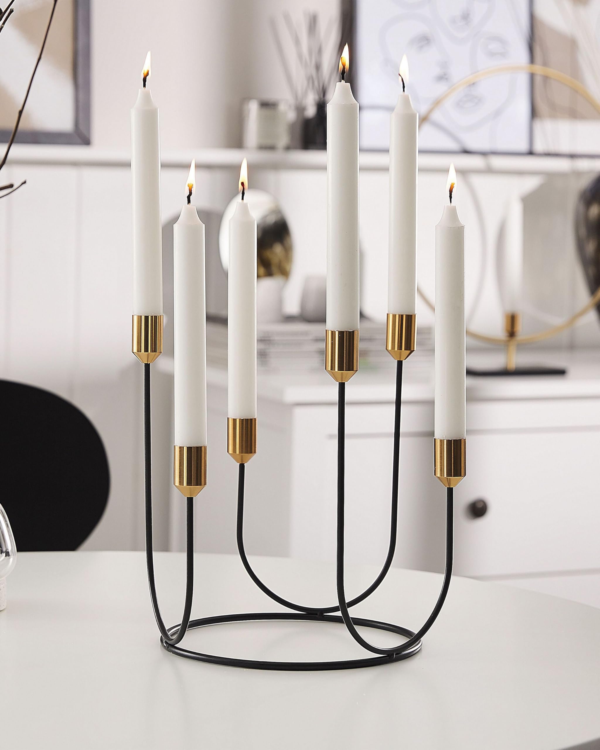 kerzenst-nder-schwarz-gold-metall-6-flammig-26cm image 2