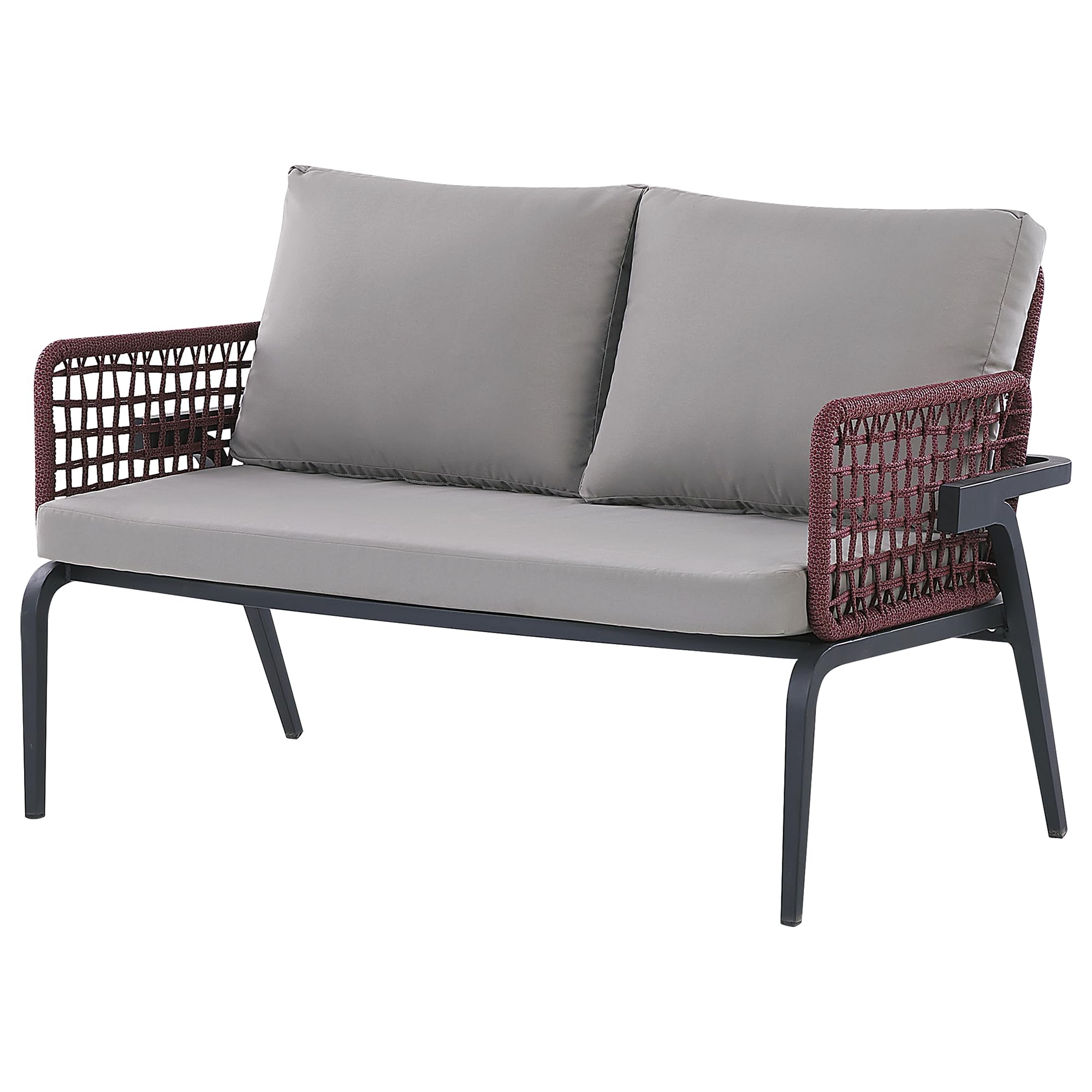 beliani-sciacca-loungeset-aluminium-4-sitzer-burgunderrot image 4