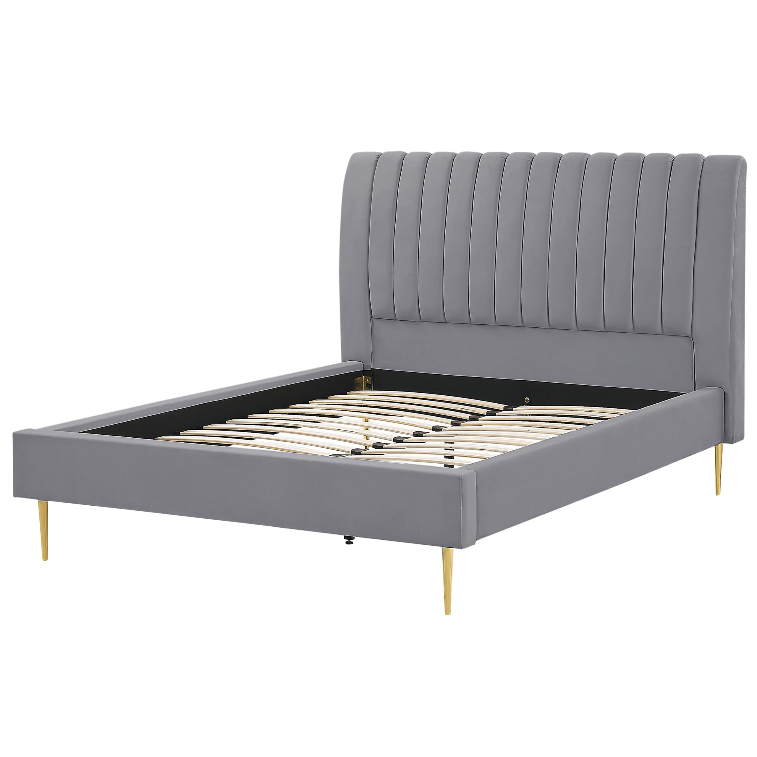 beliani-marville-doppelbett-samt-grau-140x200-cm-lattenrost image 4