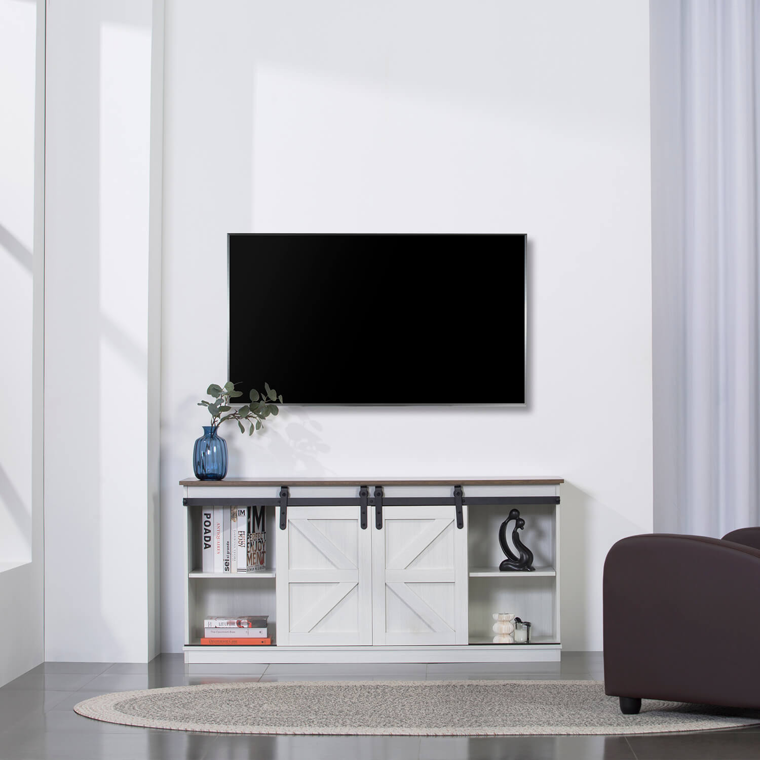 homall-tv-stand-schrank-eiche-farmhouse-f-r-65-zoll-mit-t-ren image 3