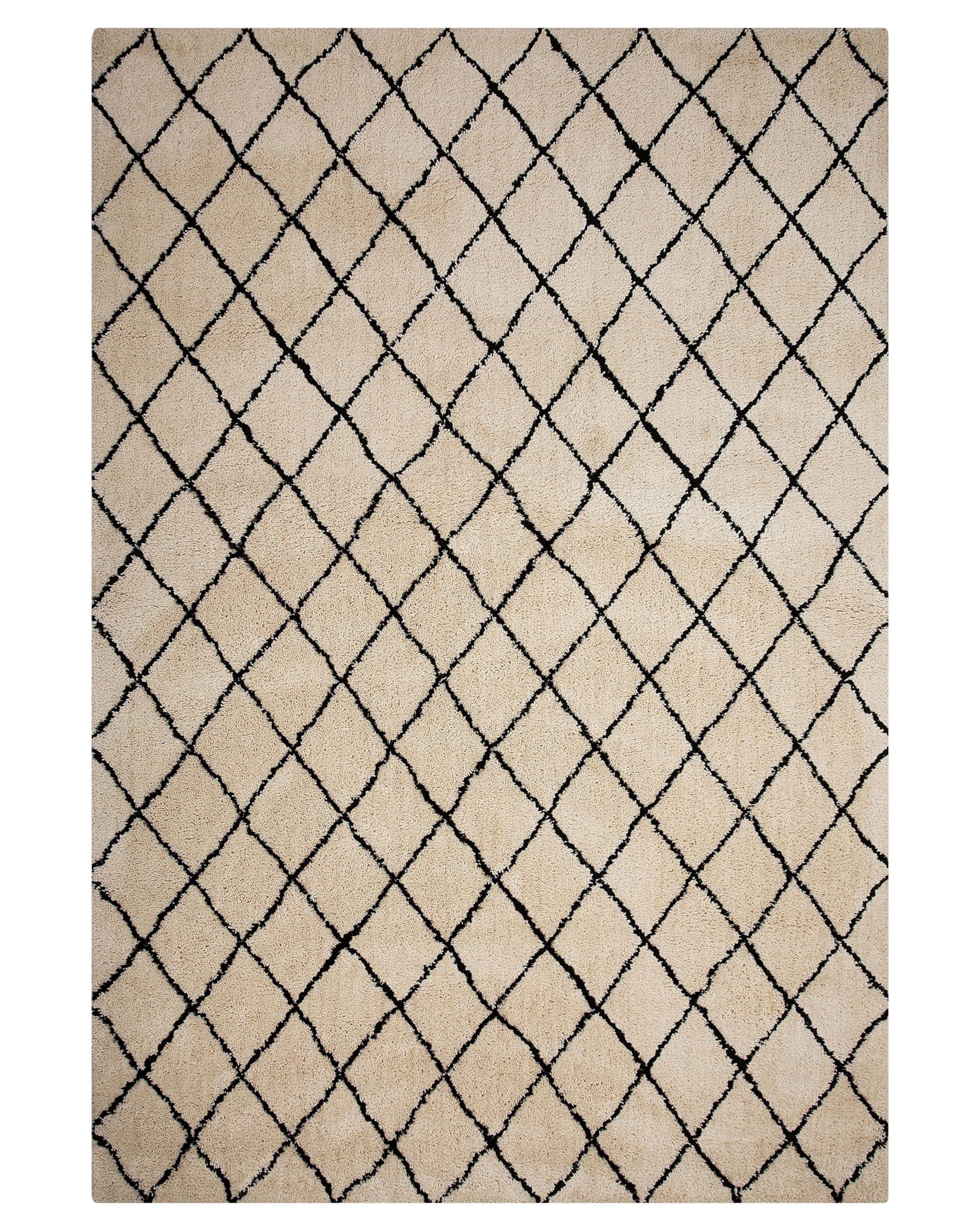 beliani-midyat-teppich-200x300-beige-schwarz-geometrisch image 1