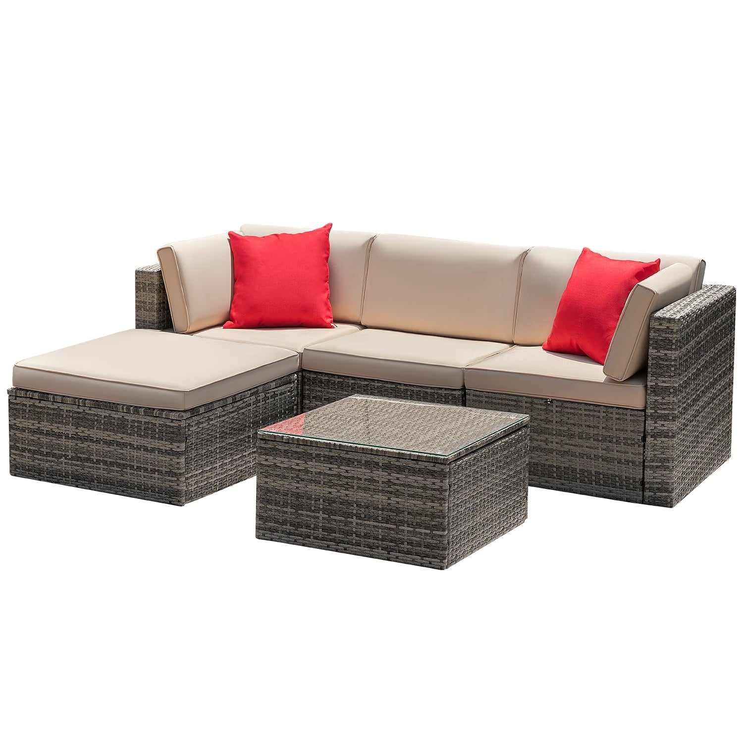 homall-patio-furniture-gartenlounge-5-teilig-grau-mit-glastisch image 3