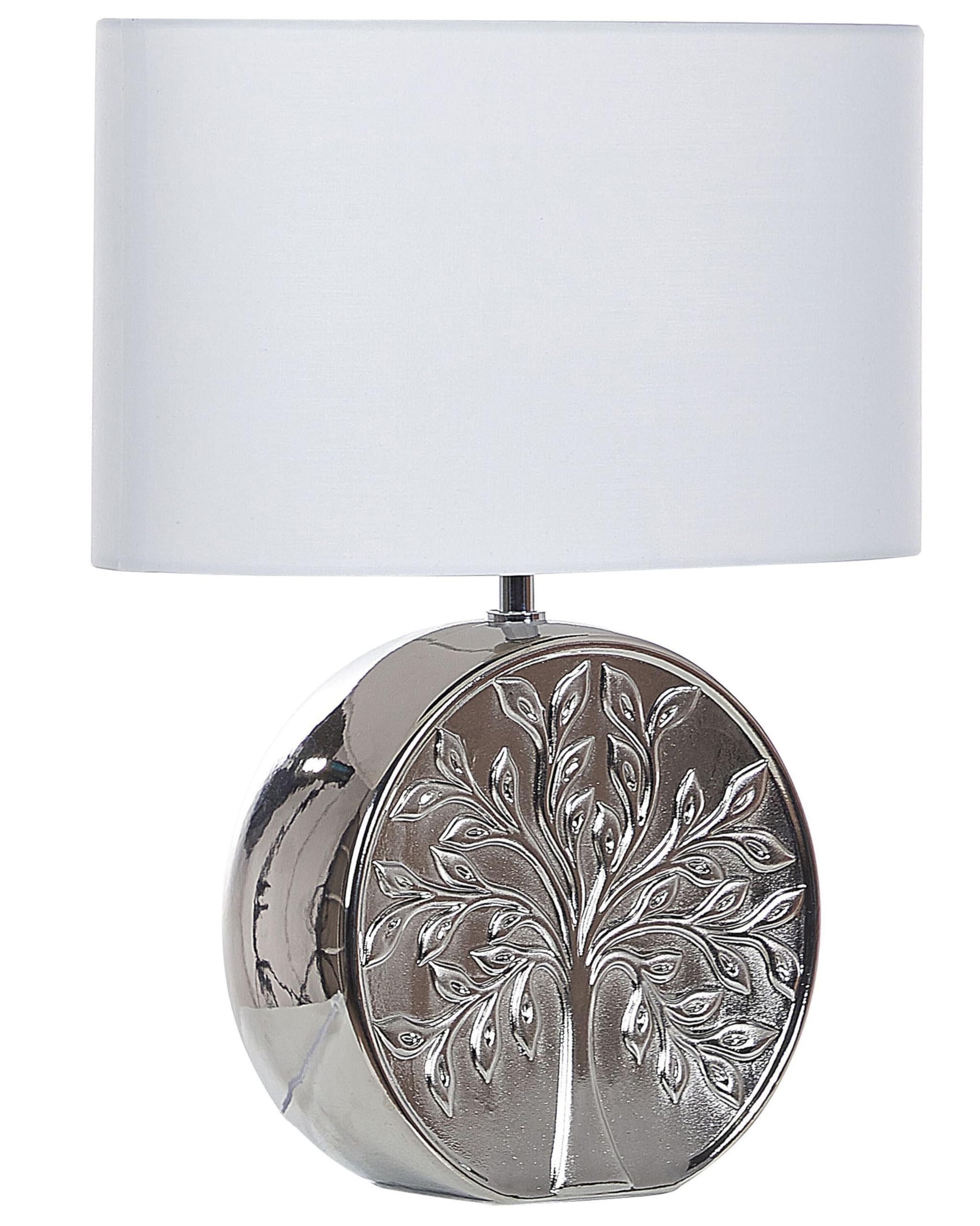 beliani-kherlen-tischlampe-keramik-silber-48-cm-baummotiv image 1