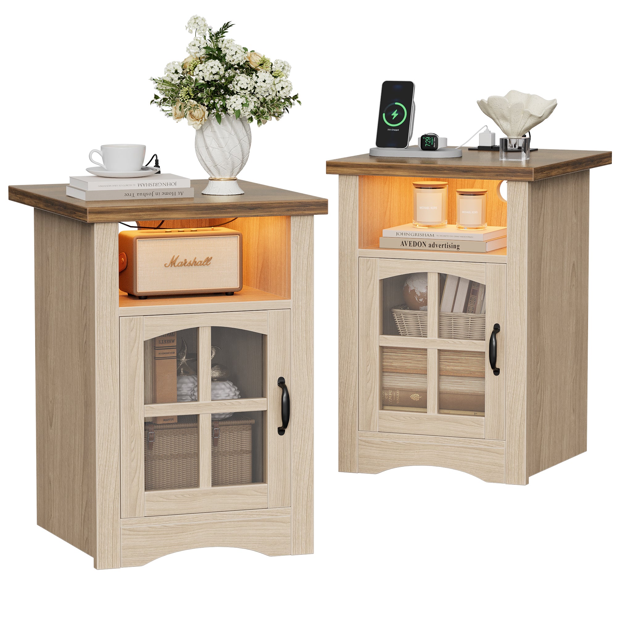 homall-bedroom-nachttisch-schwarz-2er-set-mit-led-usb image 8