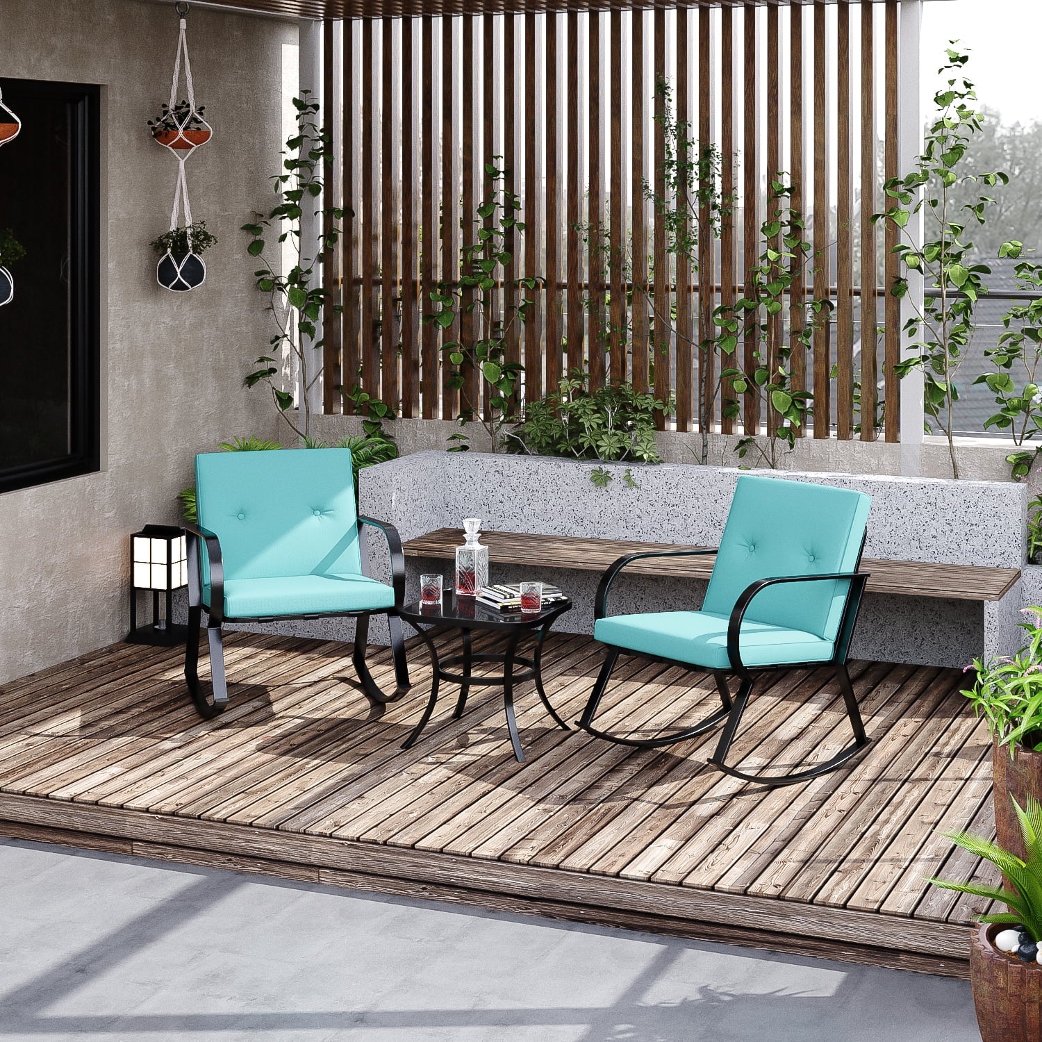 homall-patio-3-tlg-bistro-set-schaukelst-hle-beige image 8