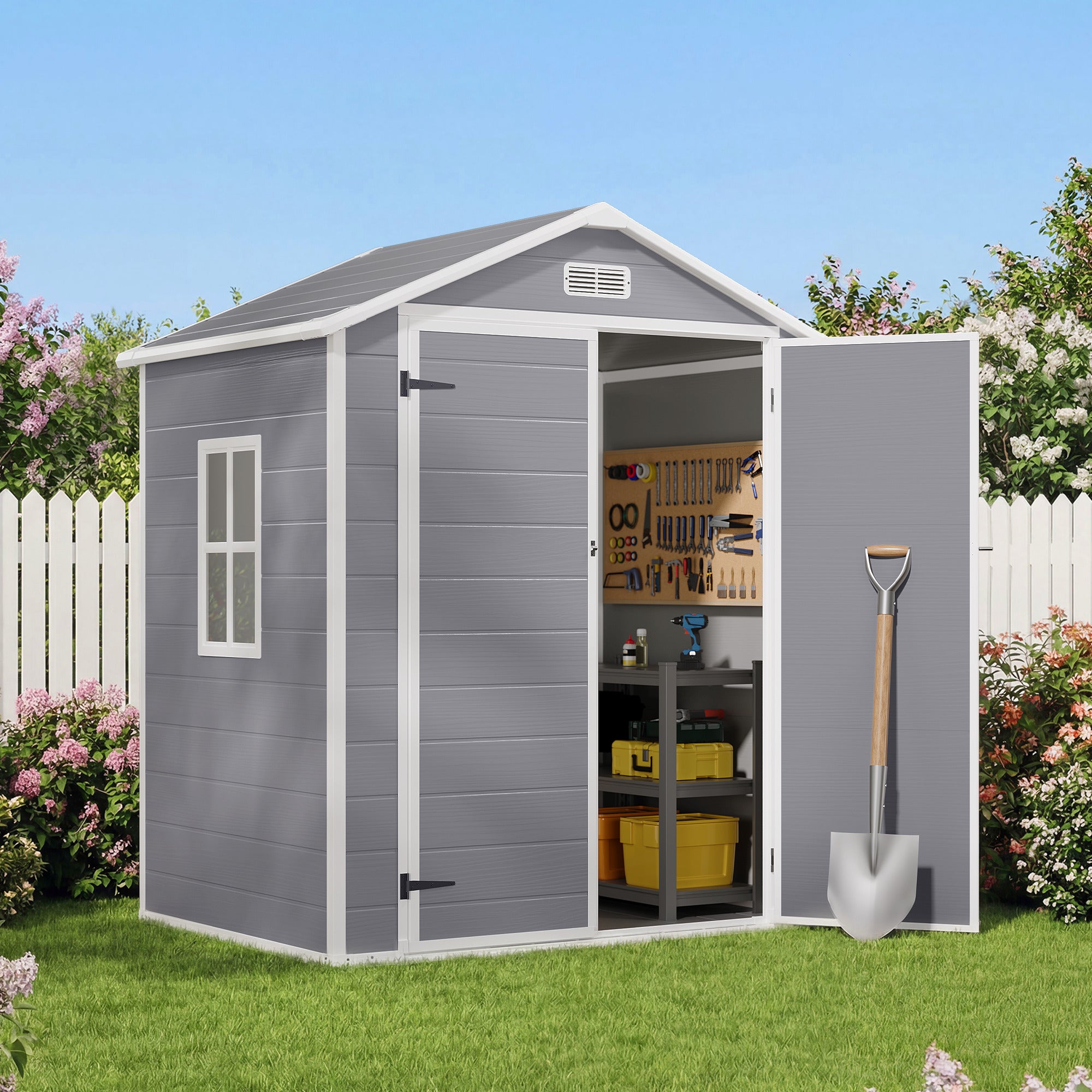 bealife-gartenschr-nke-cc70-ger-tehaus-grau-kunststoff-170x123cm image 2