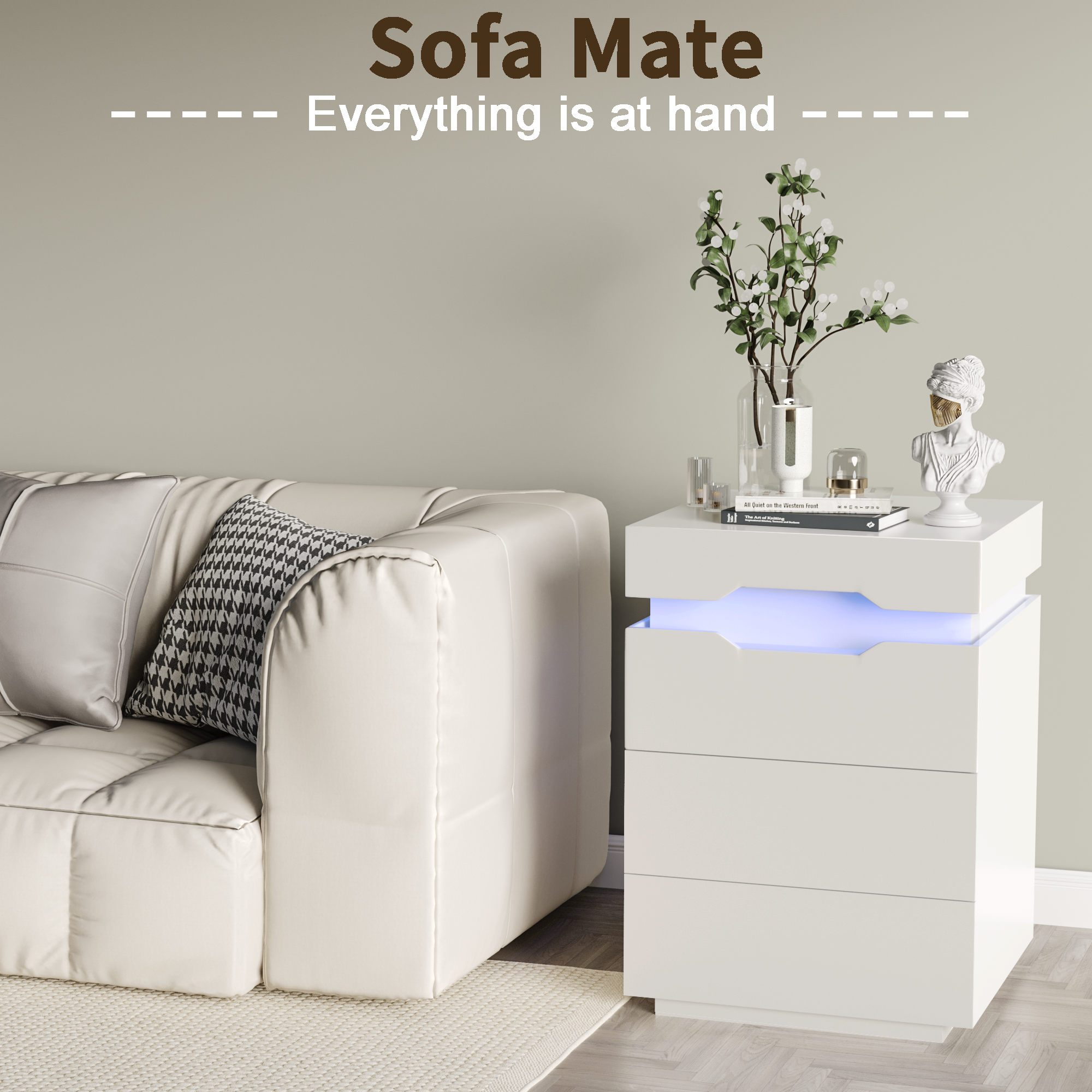 homall-bedroom-nachttisch-2-schubladen-led-schwarz-mit-usb image 6